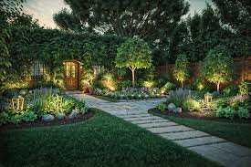 patio lighting at night